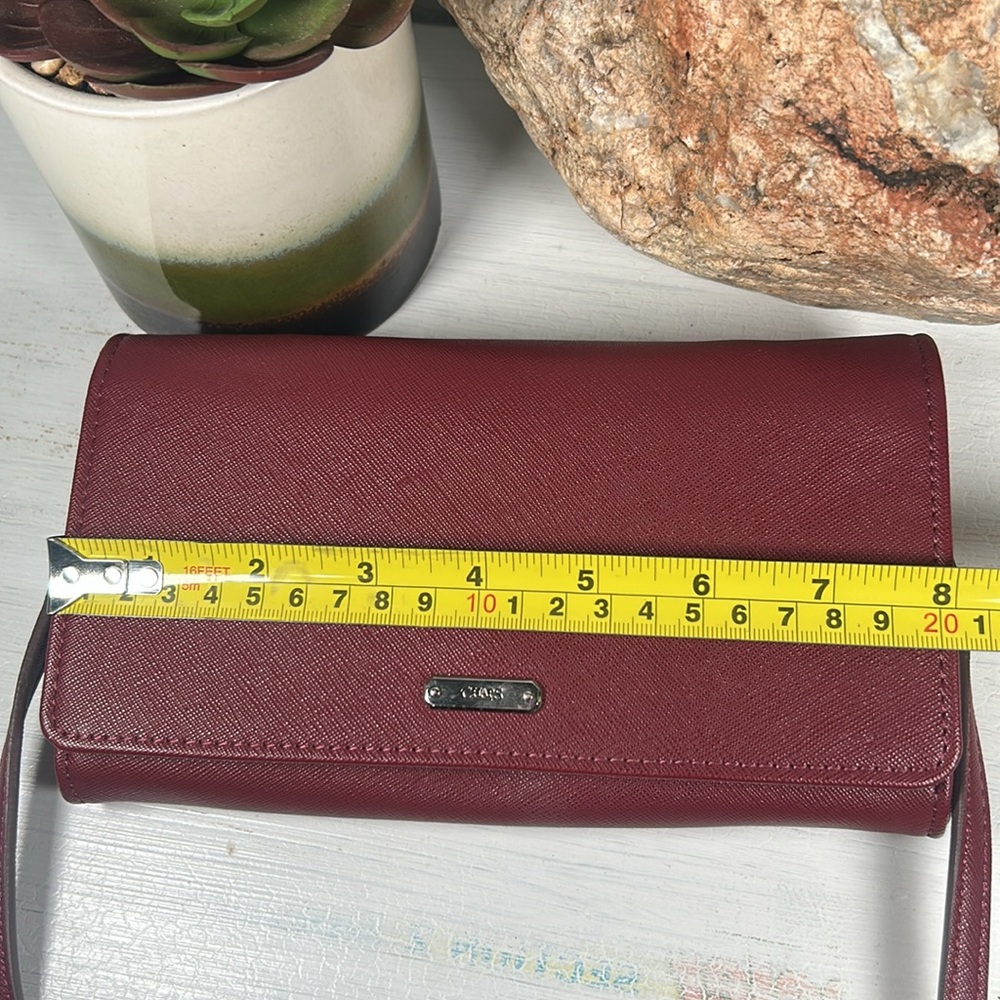 NWOT CHAPS Crossbody Wallet Removable Strap Burgundy Red CHAPS Purse - Picture 13 of 15